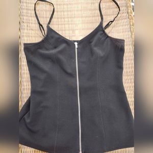 EXPRESS zippered black tank top in size small